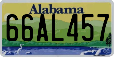 AL license plate 66AL457