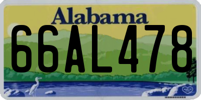 AL license plate 66AL478