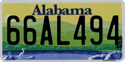 AL license plate 66AL494