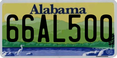 AL license plate 66AL500