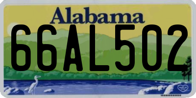 AL license plate 66AL502