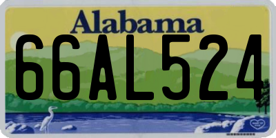 AL license plate 66AL524