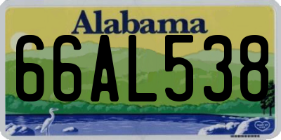 AL license plate 66AL538