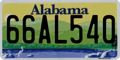 AL license plate 66AL540