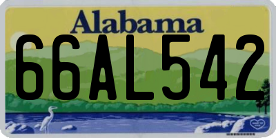 AL license plate 66AL542