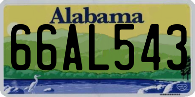 AL license plate 66AL543