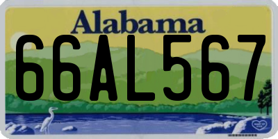 AL license plate 66AL567