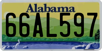AL license plate 66AL597