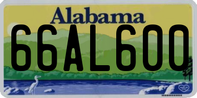 AL license plate 66AL600