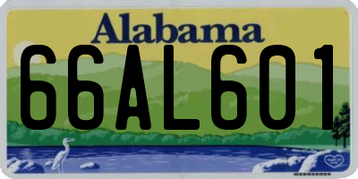 AL license plate 66AL601