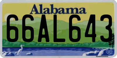 AL license plate 66AL643