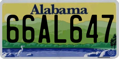 AL license plate 66AL647