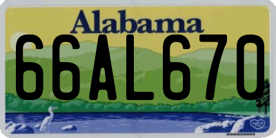 AL license plate 66AL670