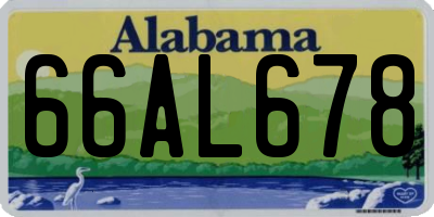 AL license plate 66AL678