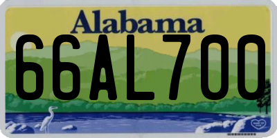 AL license plate 66AL700