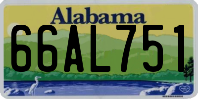 AL license plate 66AL751