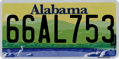 AL license plate 66AL753