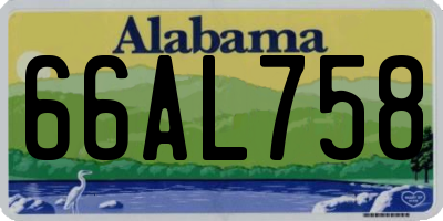 AL license plate 66AL758