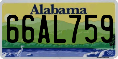 AL license plate 66AL759