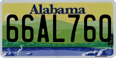 AL license plate 66AL760