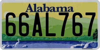 AL license plate 66AL767