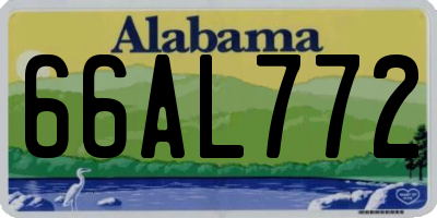 AL license plate 66AL772