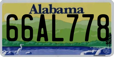 AL license plate 66AL778