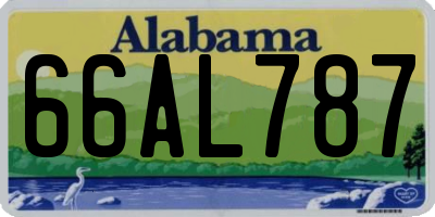 AL license plate 66AL787