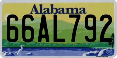 AL license plate 66AL792