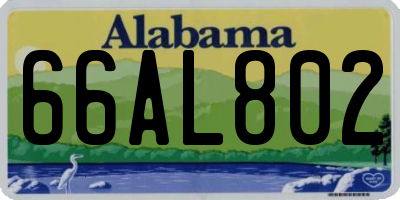 AL license plate 66AL802