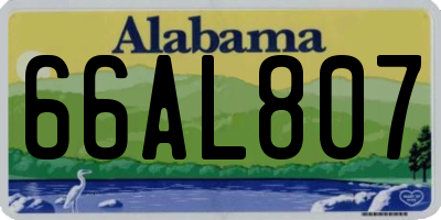 AL license plate 66AL807