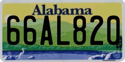 AL license plate 66AL820