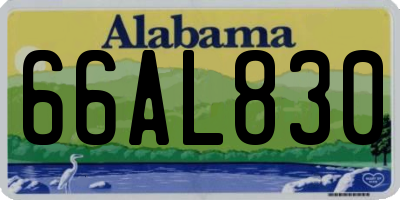AL license plate 66AL830