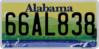 AL license plate 66AL838