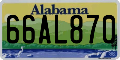 AL license plate 66AL870
