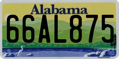AL license plate 66AL875