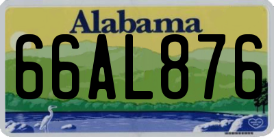 AL license plate 66AL876