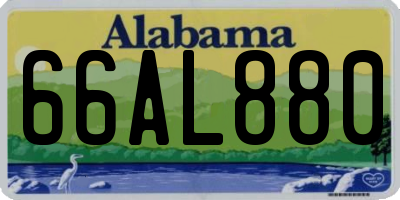 AL license plate 66AL880