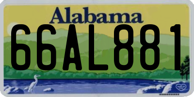 AL license plate 66AL881