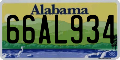 AL license plate 66AL934