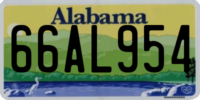 AL license plate 66AL954