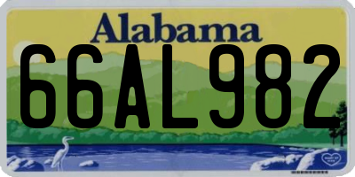 AL license plate 66AL982