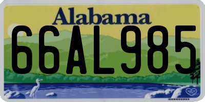 AL license plate 66AL985