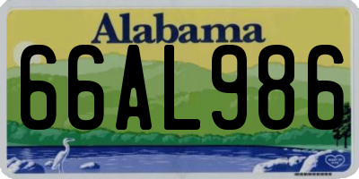 AL license plate 66AL986