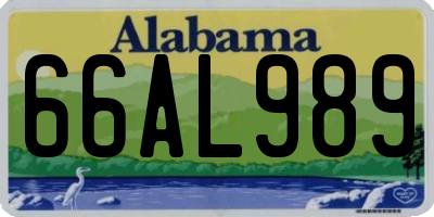 AL license plate 66AL989