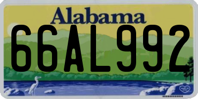 AL license plate 66AL992