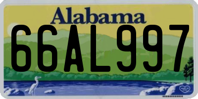 AL license plate 66AL997