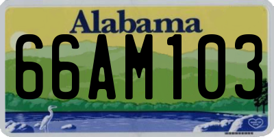 AL license plate 66AM103