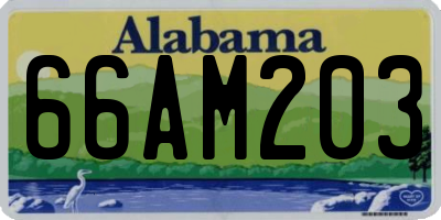 AL license plate 66AM203
