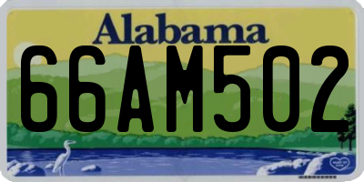 AL license plate 66AM502